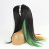 Rainbow Highlight Straight Lace Front Wigs Human Hair Green Yellow Colored 13x4 Lace Frontal Wig Brazilian Remy Hair BIB HAIR - bibhair
