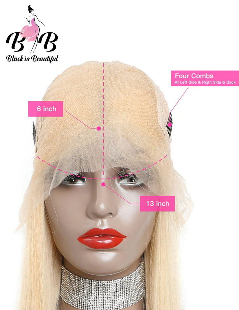 BIB HAIR 613 Blonde Bob Wig Straight Hair Wig 100% Human Hair Wig 150% Density - bibhair