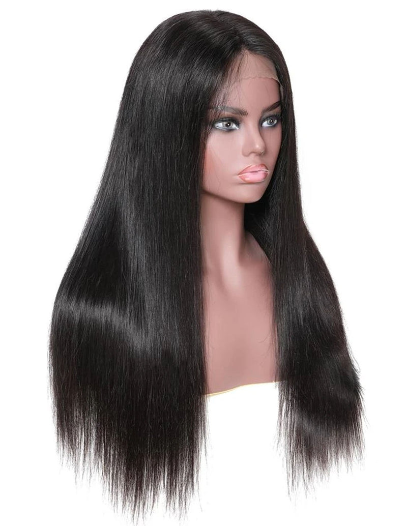 Straight Hair Wig Lace Front Wig 100% Human Hair Natural Color 150% Density - bibhair