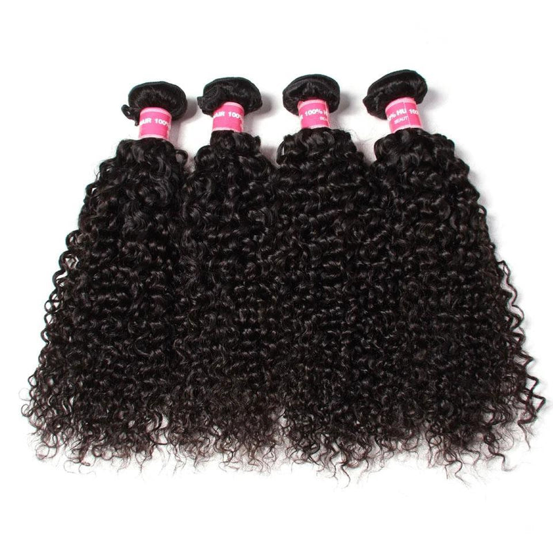 Curly Hair 4 Bundles With 13*4 Lace Frontal Human Virgin Hair Extension - bibhair