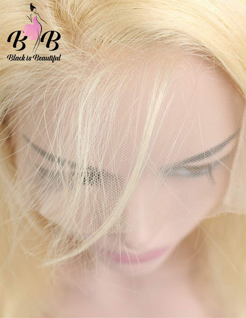 BIB HAIR 613 Blonde Wig Straight Human Hair Lace Front/Full Lace Wig 150% Density - bibhair