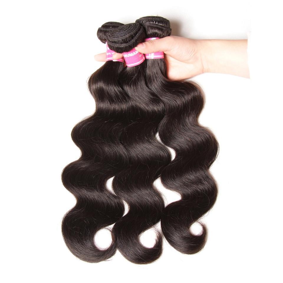 Body Wave Hair 3 Bundles With 13*4 Lace Frontal 100% Human Hair Top Quality - bibhair