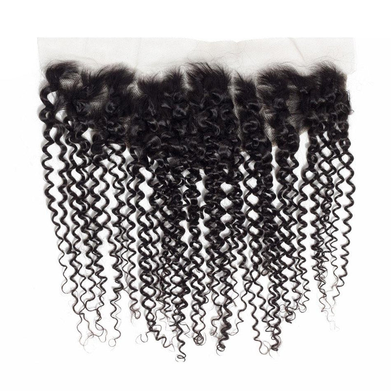BIB HAIR Curly Wave 13x4 Lace Closure 100% Human Hair Middle Part 1 Piece - bibhair