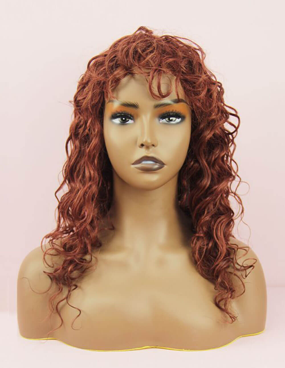 39 j Dark Brown Water Curly Wave Wigs With Bangs 100% Brazilian Human Virgin Hair Wigs 180 Density Glueless Wigs BIB HAIR - bibhair