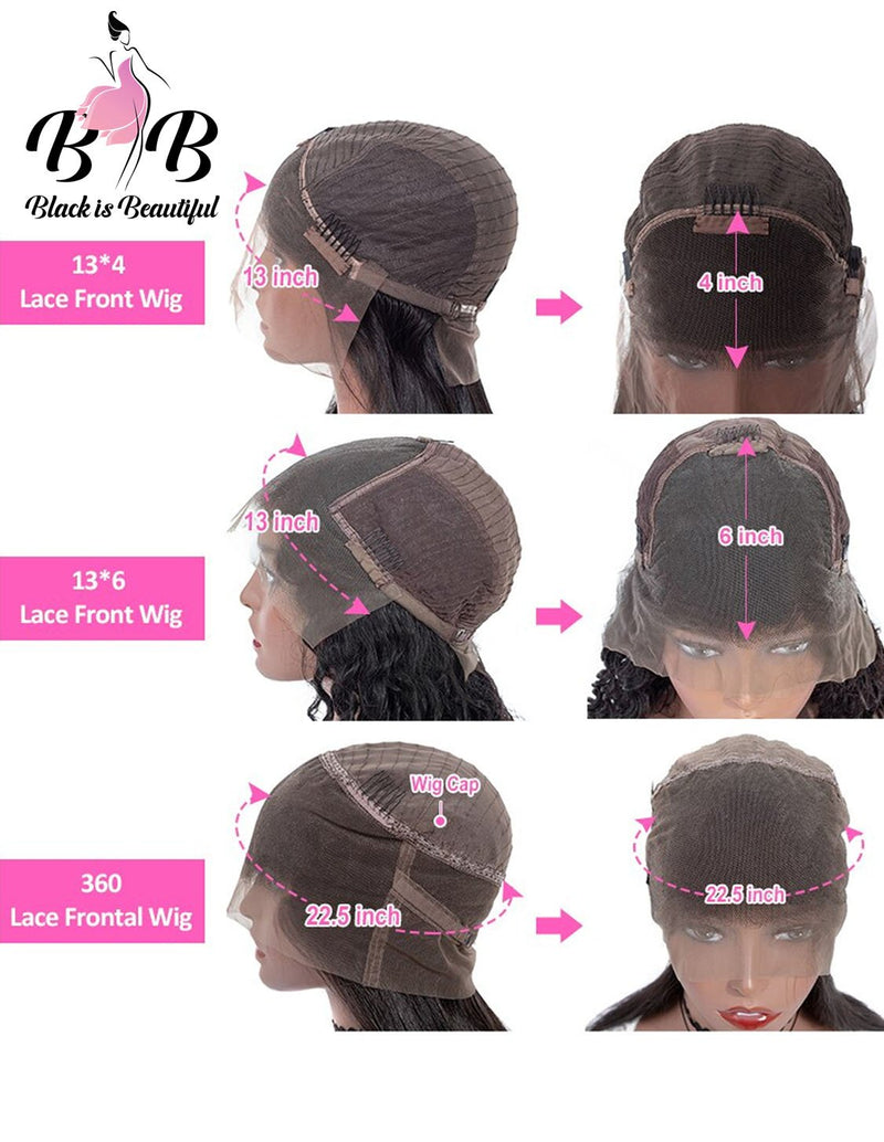 BIB HAIR Water Wave Wig Lace Front Wig 100% Human Hair Natural Color 150% Density - bibhair