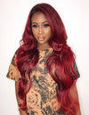 BIB HAIR Trendy Wigs 100% Human Hair Wigs Red Color 150% Density - bibhair