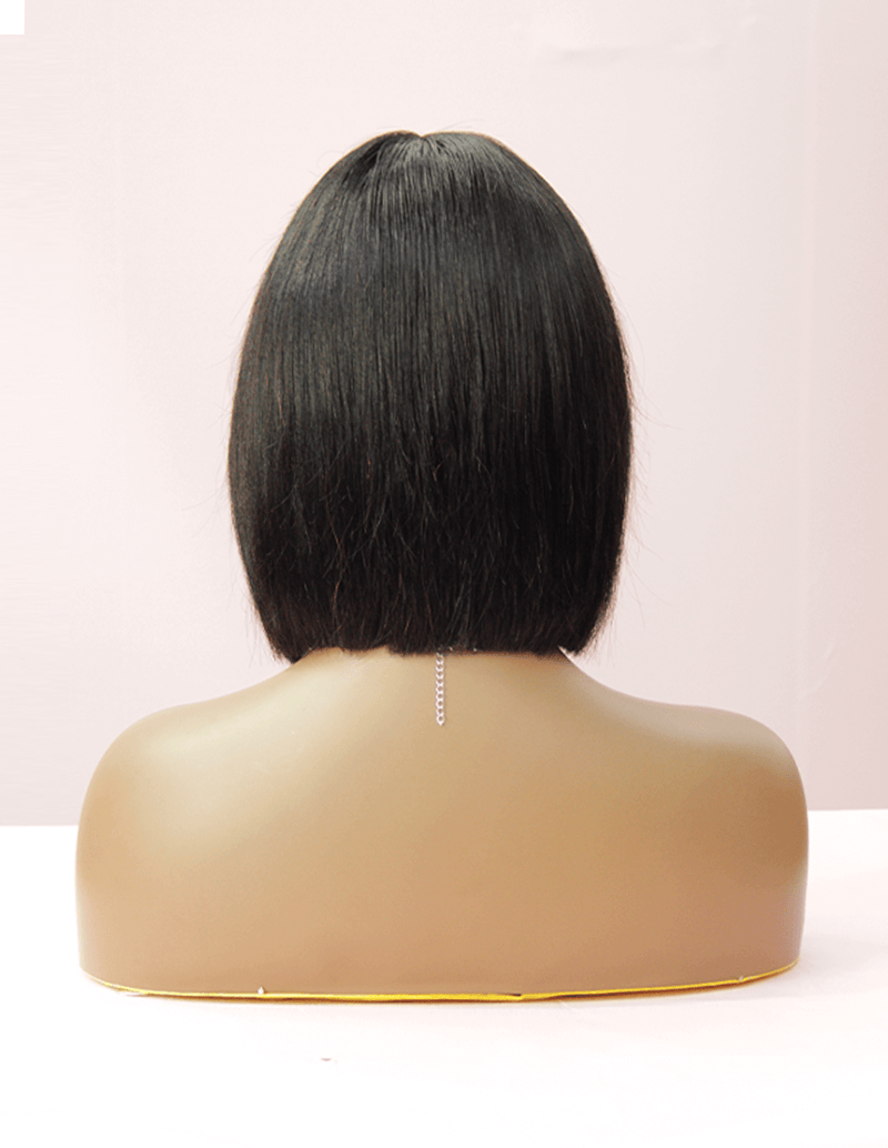 Short Bob Wig Straight 180% Density Middle Part 2×6 Lace Closure Wig 100% Human Virgin Hair Wigs BIBHAIR - bibhair