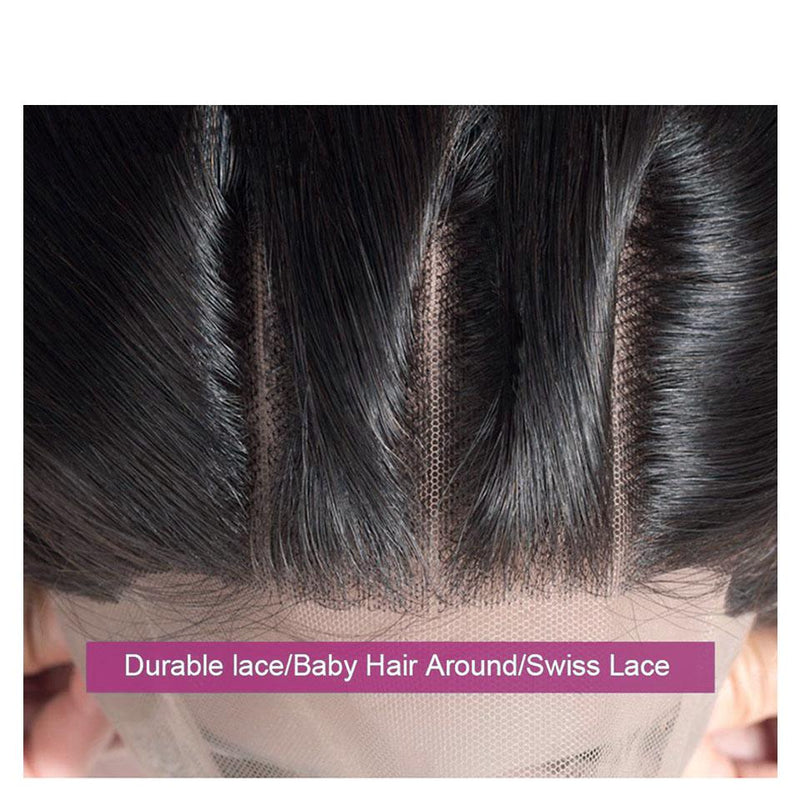 BIB HAIR Straight 13x4 Lace Closure 100% Human Hair Middle Part 1 Piece - bibhair